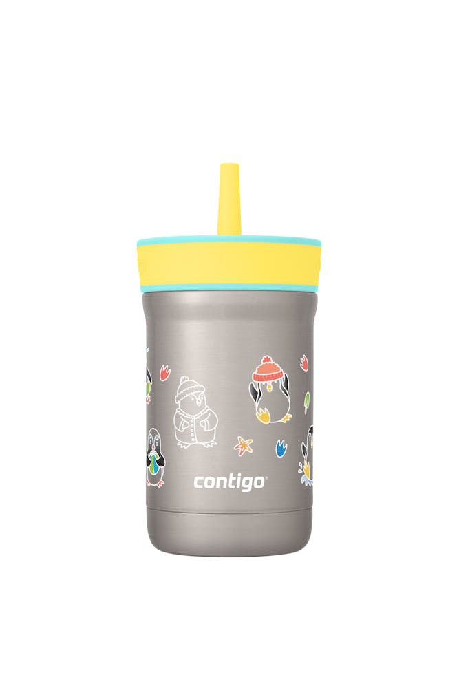 Kids Leighton Spill-Proof Stainless Steel Tumbler with Straw, 12oz Q9