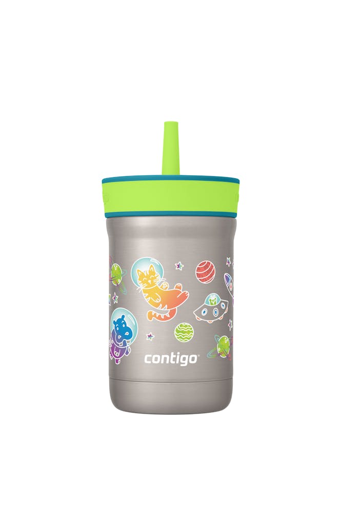 Kids Leighton Spill-Proof Stainless Steel Tumbler with Straw, 12oz Q9