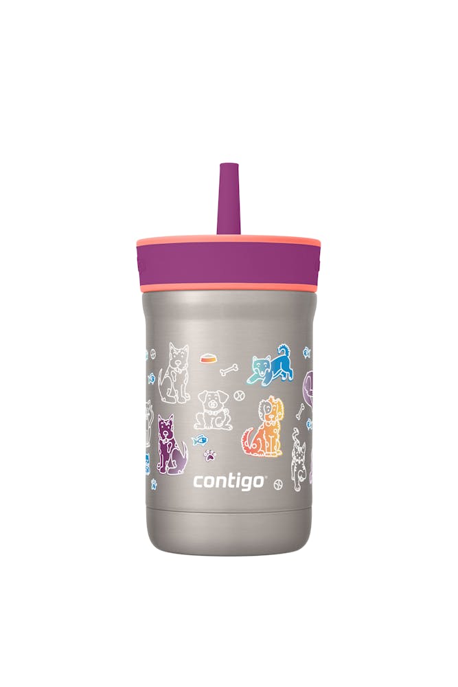 Kids Leighton Spill-Proof Stainless Steel Tumbler with Straw, 12oz Q9