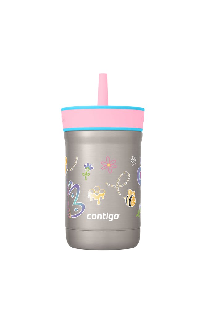 Kids Leighton Spill-Proof Stainless Steel Tumbler with Straw, 12oz Q9
